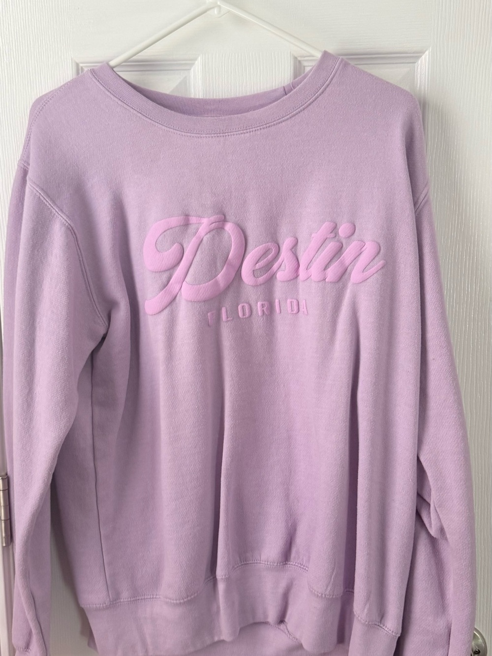 Lilac Destin Embroidered Crewneck Sweatshirt